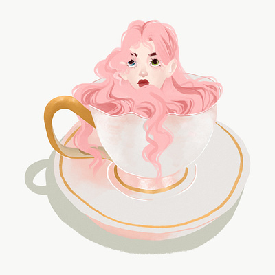Teacup Witch character illustration cute art digital illustration girl art witch witch art