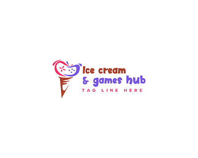 ice cream and games hub branding design games gameshub icecream illustration intertainment logo logo banding logo design logodesign minimalist logo minmalist vector