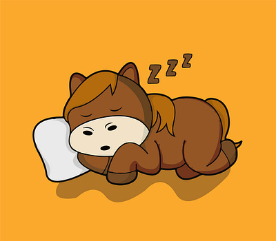 sleeping horse cartoon cartoon design graphic design illustration sleeping horse vector