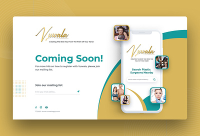 Coming Soon Page app branding coming soon page design graphic design illustration landing page logo plastic surgery plastic surgery webiste typography ui uiux ux vector