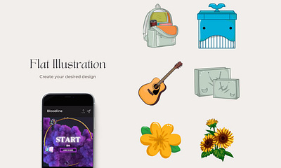 Flat Illustration app branding design graphic design illustration logo typography ui ux vector