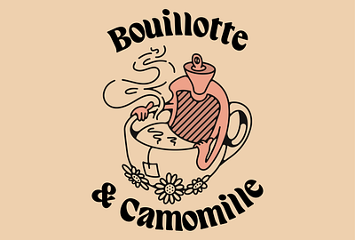 Bouillotte & Camomille art bathtube bouillotte branding camomille chill color cosy design drawing graphic graphic design illustration illustrator logo mood procreate tea winter