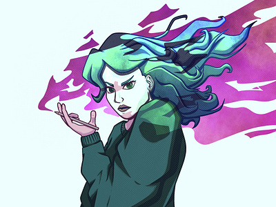 Flow State anime artist cartoon creative flow state girl hair illustration illustrator magic manga pen powers stylized stylus woman