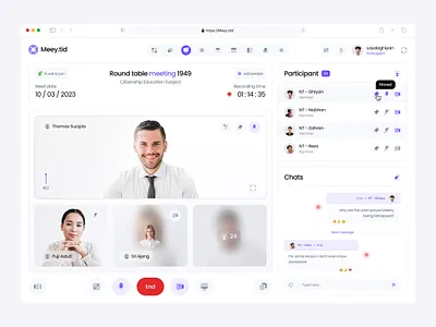 Meey.tid - Meeting dashboard clean design communication dashboard meet meet online meeting meeting online online ui ui design ux