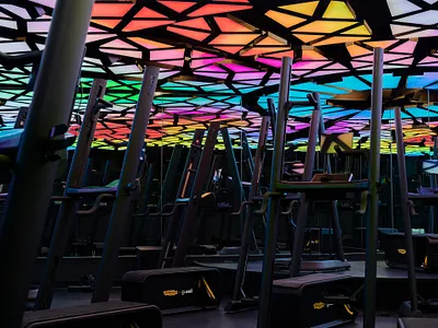 CLMBR Studio Lighting System animation branding design experience fitness glow group fitness gym health installation interactive lighting lighting system membership motion motion graphics music premium ui wellness