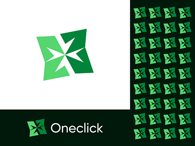 OneClick logo design app logo brand identity branding click logo cursor logo design flat graphic design icon illustration logo minimal minimalist modern logo trendy unique logo vector website logo