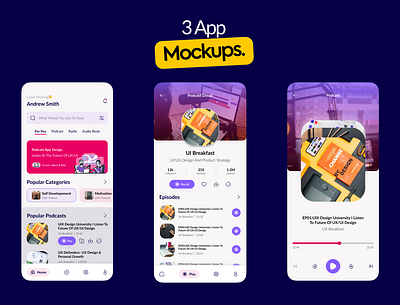 UI Challenge Podcast App app appmockup design ui ux uxui