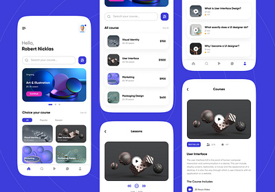 Online Learning App UI Design app design app ui app ui design design mobile app design ui design uiux uiux design