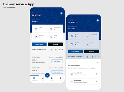 Escrow Service App banks deals design escrow finance financial app fintech money transaction ui ux