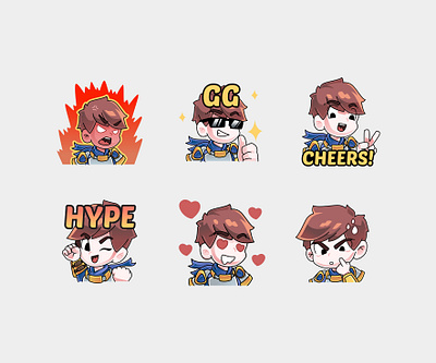 Twitch Emotes | Warrior Garen character cute character emote design emotes esport graphic design illustration mascot mascot character mascot design twitch emotes