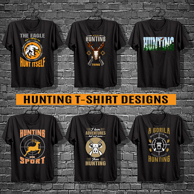 HUNTING T-SHIRT DESIGNS branding deer hunting design graphic design hunt hunter hunting logo t shirt typography vector