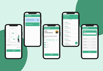 Password Manager APP UI Design app design app ui app ui design design illustration mobile app design ui design uiux uiux design