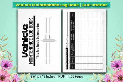 Vehicle Maintenance Log Book amazon dribbble kdp rightdesign trackers