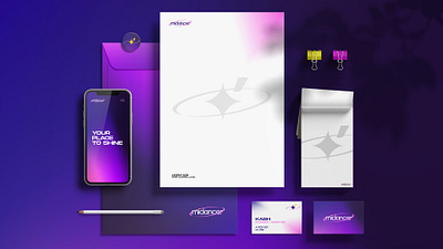 Stationery Kit | MíDancer | Rebranding 3d agency branding design design agency graphic design illustator logo photoshop stationery