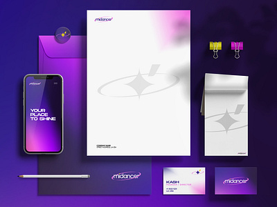 Stationery Kit | MíDancer | Rebranding 3d agency branding design design agency graphic design illustator logo photoshop stationery