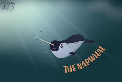 Our Oceans - The Narwhal adobe childrens illustrator dribbbleweeklywarmup illustration illustrator vector
