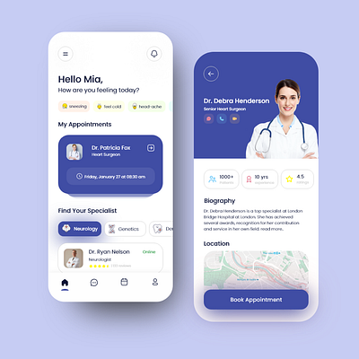 Doctors Appointment APP UI/UX Design app design app ui app ui design design mobile app design ui design uiux uiux design