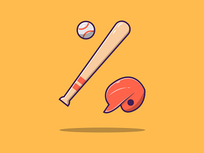 Baseball kit illustration baseball baseball bat baseball kit design flat graphic design illustration logo sport vector