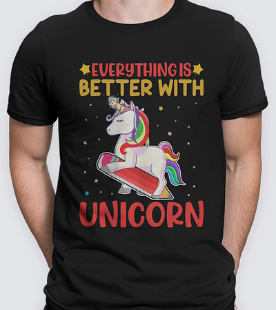 Unicorn T-shirt Design 3d animation branding design designer graphic graphic design illustration lettshirt design logo make maker motion graphics online t shirt ui unicorn website