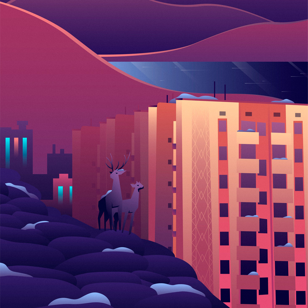 Kokshetau: winter city | Wallpaper city illustration kazakhstan kokshetau lake sky wallpaper