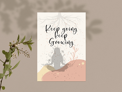 Keep Going Keep Growing positive quote affirmation quote graphic design poster printable wall art