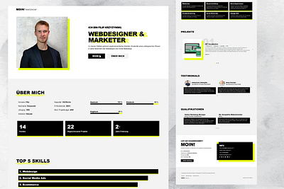 Web Design Concept CV Freelancer Profile branding elementor pro freelancer homepage ui web web design