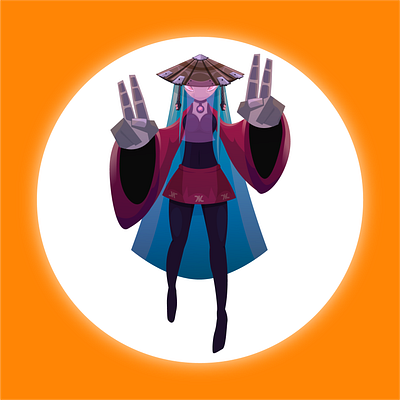 Sorceress Monk Character Design character design mascot monk sorceress