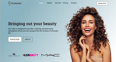 Stunning - Beauty salon website app branding design graphic design illustration typography ui ux