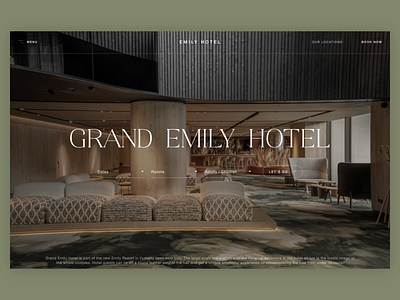 Grand Emily Hotel Website animation booking business complex hotel landing page minimal resort soft spa website