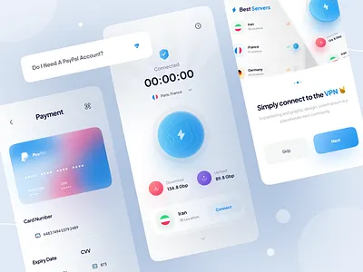 Mepn Ui Kit - Light Mode :: P1 🚀 2023 trend 3d animation app branding design graphic design illustration mobile mobile app trend ui ui kit ux vpn vpn app vpn app design