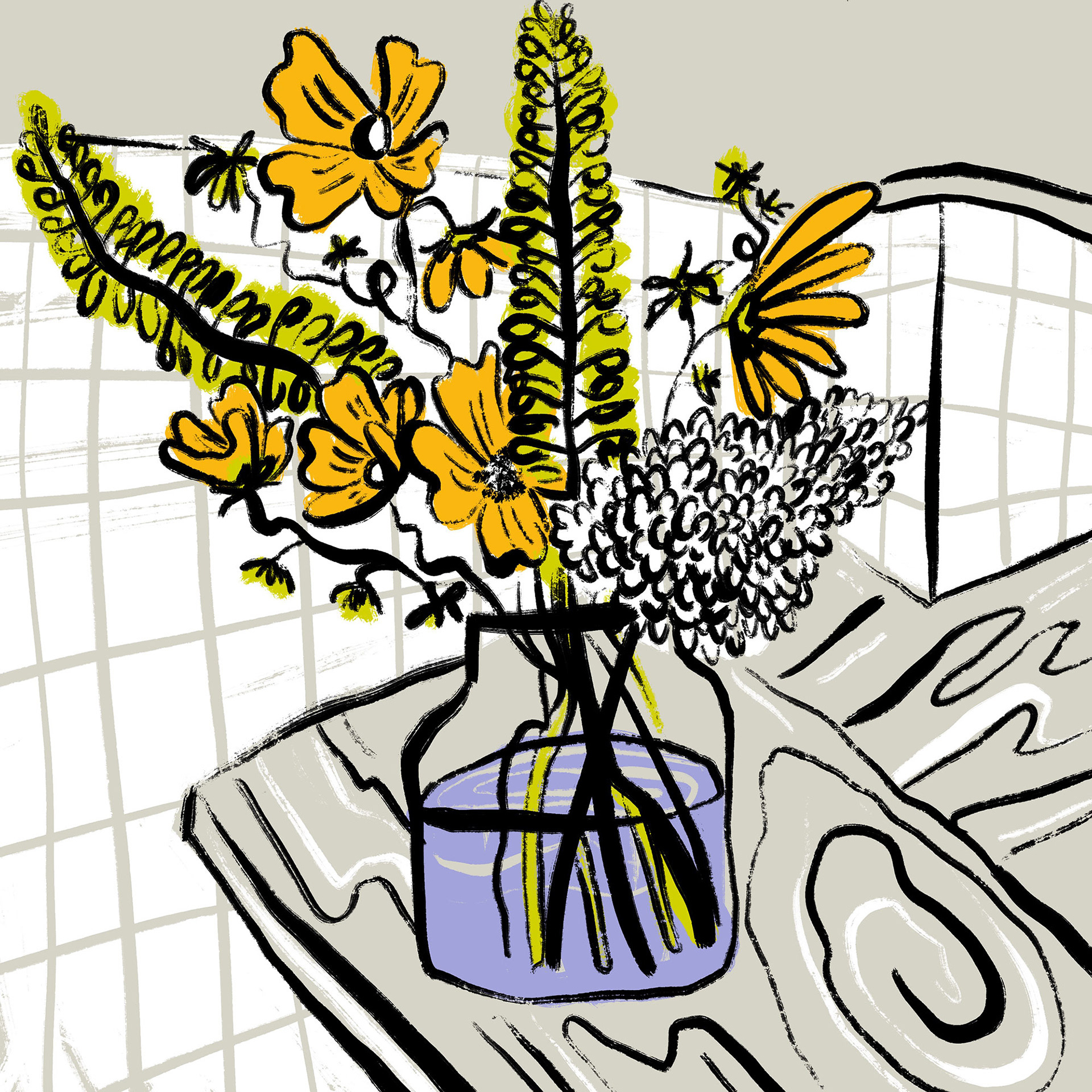 Still here still life No.1 florals flowers illustration inkygoodness nature procreate stilllife