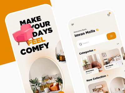 Furniture Store - Mobile app app app design design e commerce e commerce app e commerce design ecommerce furniture furniture app furniture store illustration minimal mobile app mobile app design mobile design mobile ui onlineshop shop ui ux