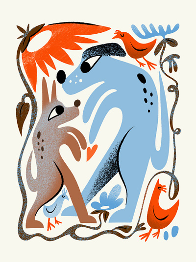 Goose & Noodle characterdesign colourful design digitalillustration dogs illustration illustrator layers love pets textures