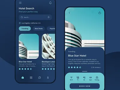 Hotel App Design Concept app concept design hotel redesign ui uiux ux