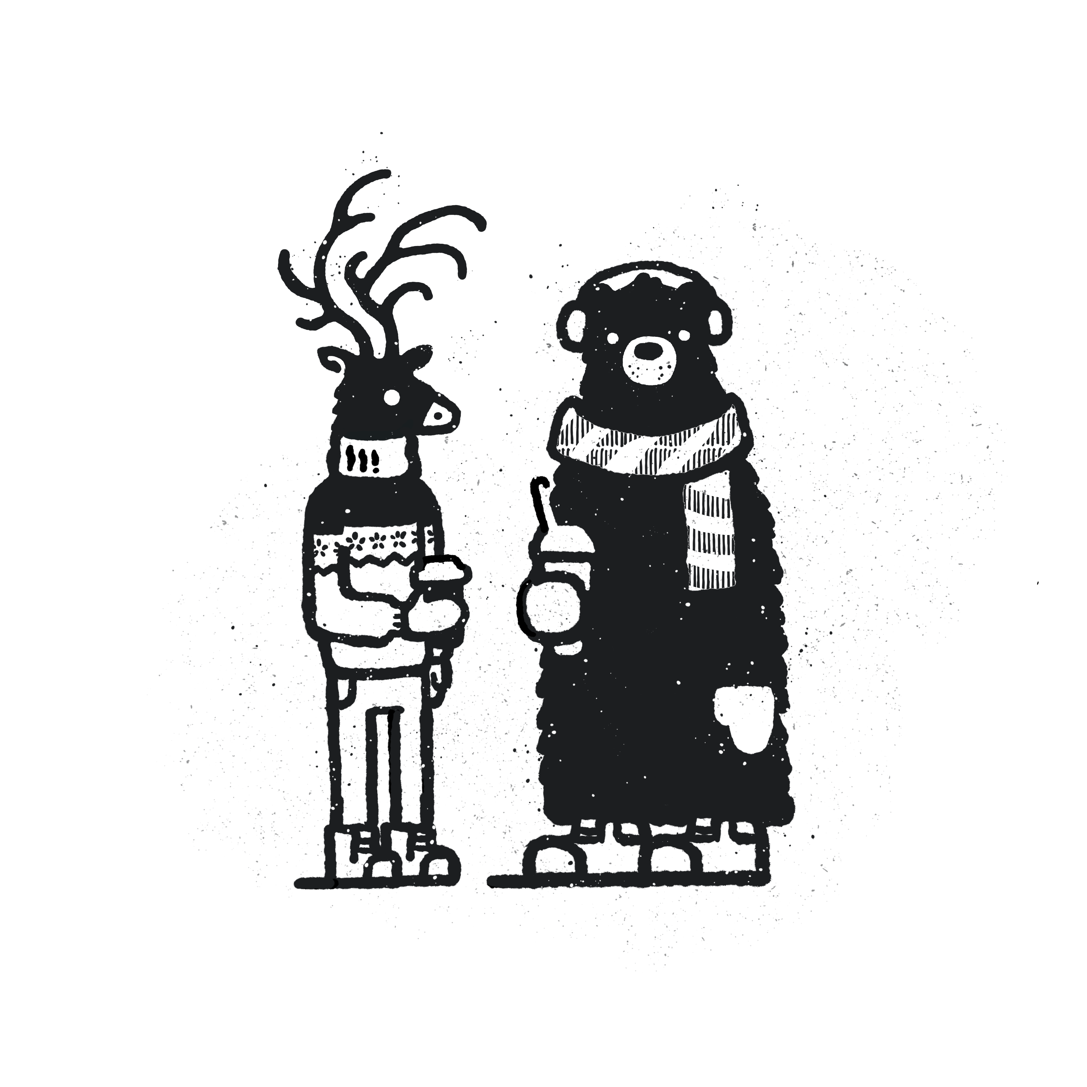 Holidaze bear black bear christmas deer grizzly holiday illustration stag starbucks