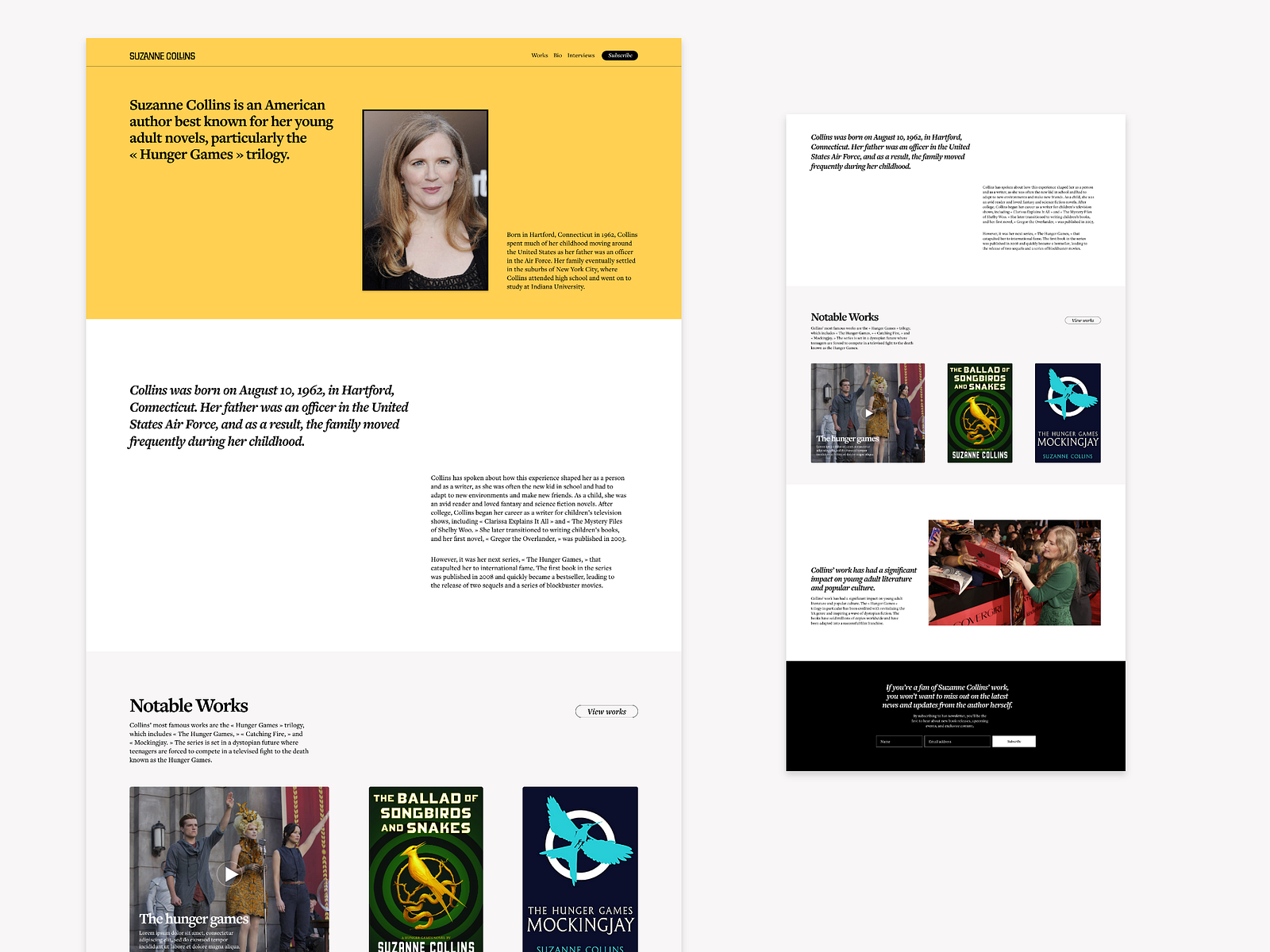 Suzanne Collins Website by Myriem Ech on Dribbble