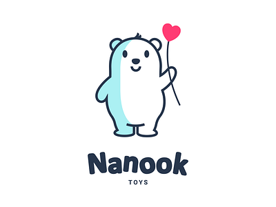 Nanook Toys bear brand design branding children icon identity kids logo logotype mark nanook symbol toys white