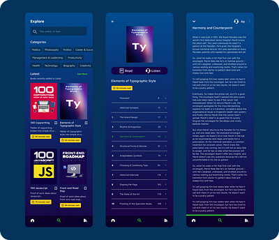 Box model - Reader App Design blinkist daily ui challenge ebooks figma illustration reader