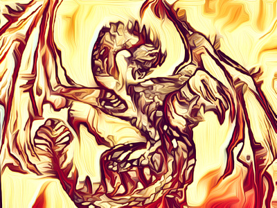 Dragon Flame abstract art branding burning design digital dragon fire flame illustration logo