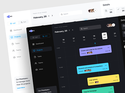 Project Timeline Dashboard (SaaS) activity app asana bright calendar dark mode dark theme dashboard figma minimal saas task tacker team trello ui ux web yellow