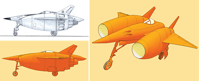 Fireblast 1 3d aircraft design illustration sci fi