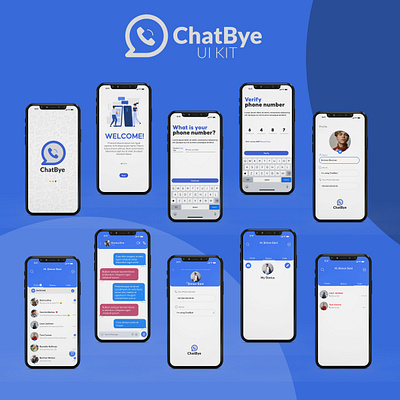 ChatBye UI Kit animation app appdesign branding chatapp css figma figmadesign html mobileapp mobileappdesign ui uidesign uiux