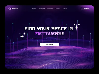 Metaverse Landing Page 3d after effects animation crypto illustration landing page metaverse motion graphics nft parallax space ui design ux webdesign website