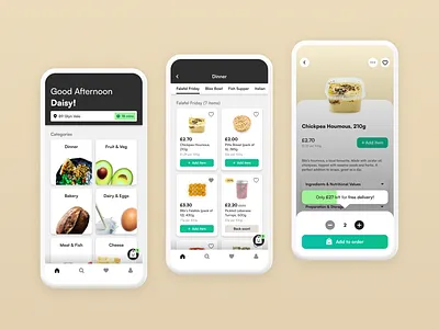Hippi - add to order app design graphic design ui ux