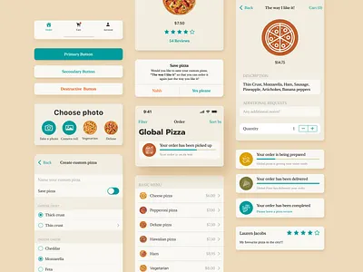 Global Pizza UI elements app components delivery design global ios kit mobile pizza ui ux