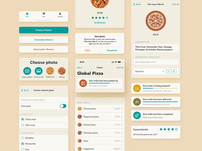 Global Pizza UI elements app components delivery design global ios kit mobile pizza ui ux