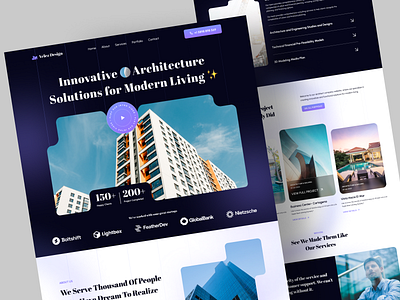 Architects Landing Page architectural architecture architecture website architectures building clean clean ui interior interior architecture minimal property real estate