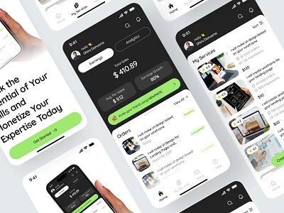 Digital Services Mobile App business digital digital services earning mobile on demand service seller service service app service marketplace services services app services dashboard ui ui design ui services