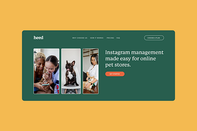 Instagram management service branding clean design minimal simple ui website