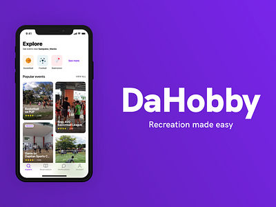 DaHobby - Recreation made easy booking flat design ui design